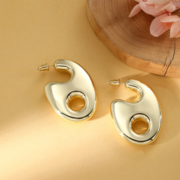 Golden, lobster claw clasp earrings