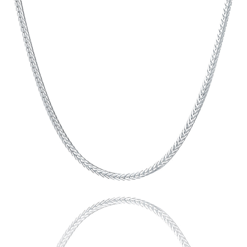 Black/Silver, 2mm/3mm fox tail chain style necklace, 16/18/20/22/24/26/30 inches