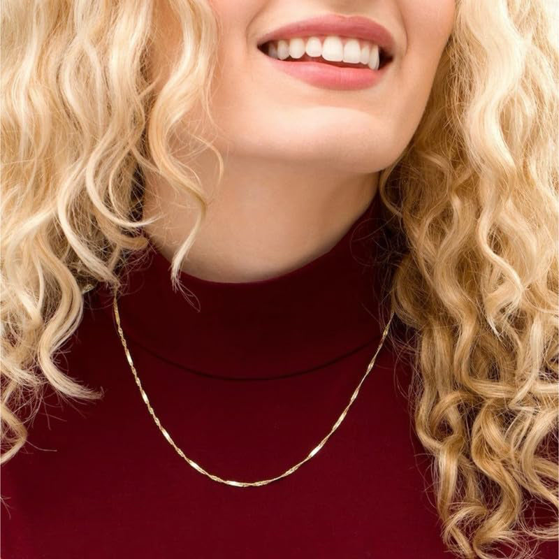 Golden/Silvery 2mm/2.5mm/3mm, water ripple style necklace,16\18\20\22\24\26\30 inches