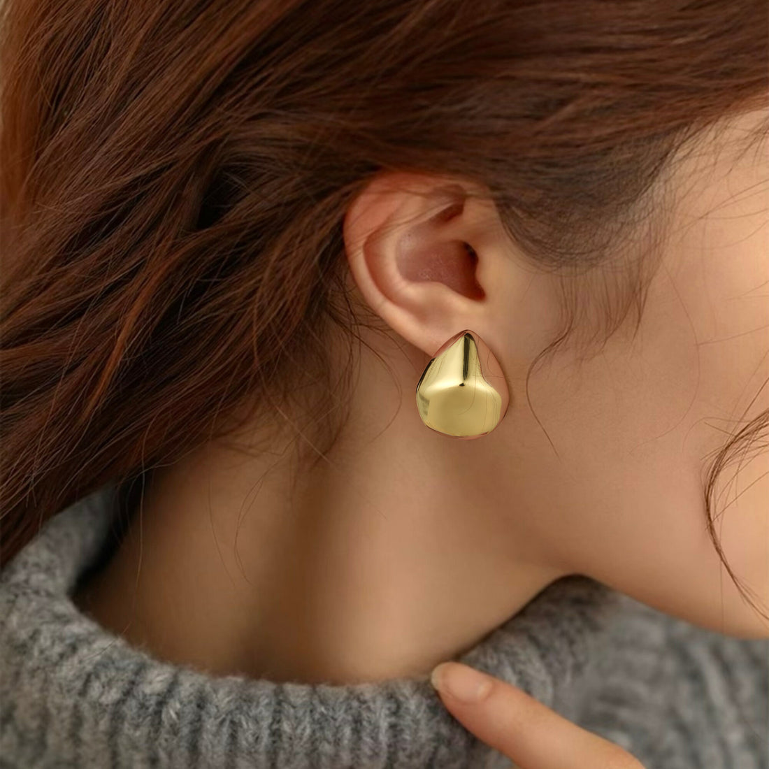 Golden/Silvery, chunky earrings