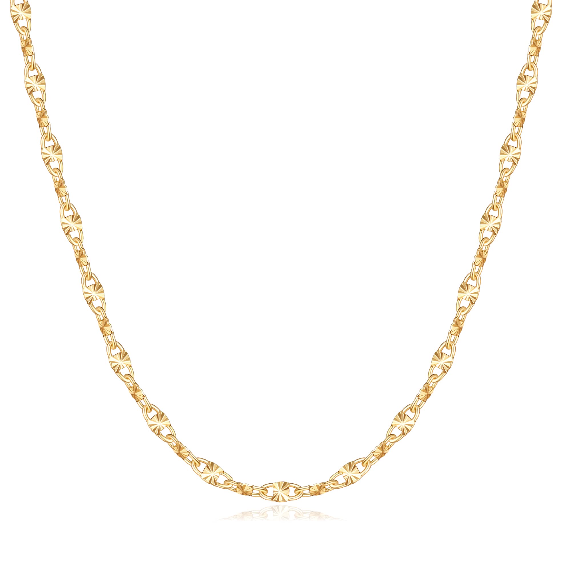 Golden 3mm diamond lace style necklace, 16\18\20\22\24\26\30 inches
