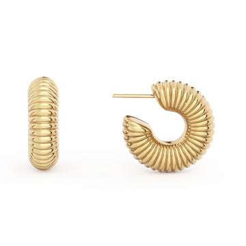 Golden, plain color hoop earrings